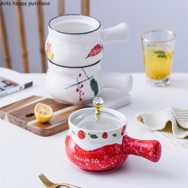 bowls home use ceramics handle bowl strawberry radish green leaf with glass cover dinner plate decorative tableware
bowls home use ceramics handle bowl strawberry radish green leaf with glass cover dinner plate decorative tableware