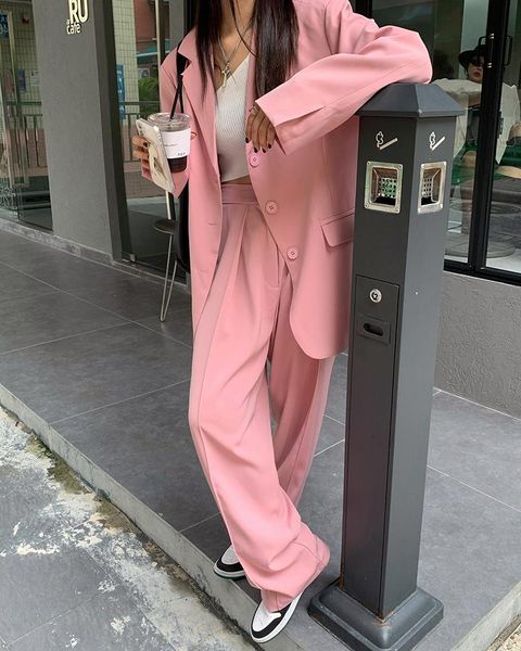women's two piece pants blazer pant sets women 2021 long sleeve single breasted blazer+ high waist wide leg trouser suits, White
women's two piece pants blazer pant sets women 2021 long sleeve single breasted blazer+ high waist wide leg trouser suits, White