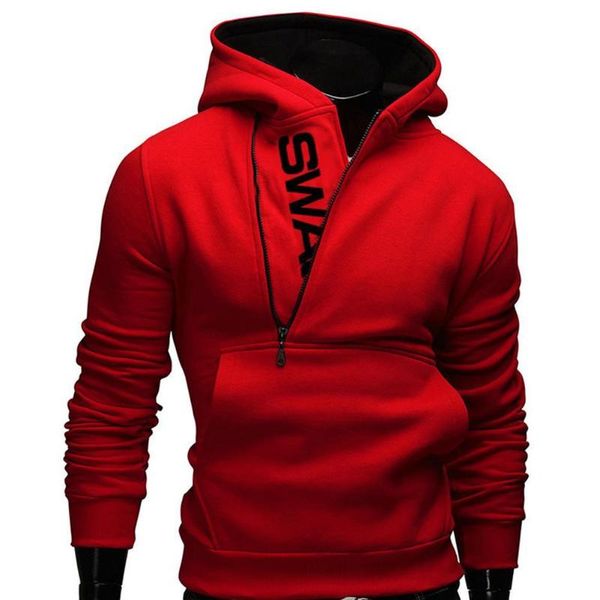 men's sweaters sports men plus size slant zipper letter hoodies long sleeve hooded sweatshirt, White;black 
men's sweaters sports men plus size slant zipper letter hoodies long sleeve hooded sweatshirt, White;black