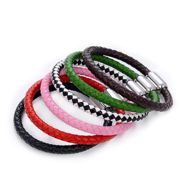 charm bracelets ol style multicolor color genuine leather for women stainless steel button red pink jewelry wholesale, Golden;silver
charm bracelets ol style multicolor color genuine leather for women stainless steel button red pink jewelry wholesale, Golden;silver