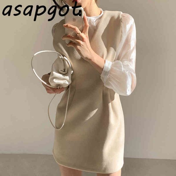 asapgot chic korea wild o neck puff sleeve blouse women transparent v-neck pleated woolen vest dress mini fashion 210429, Black;gray
asapgot chic korea wild o neck puff sleeve blouse women transparent v-neck pleated woolen vest dress mini fashion 210429, Black;gray