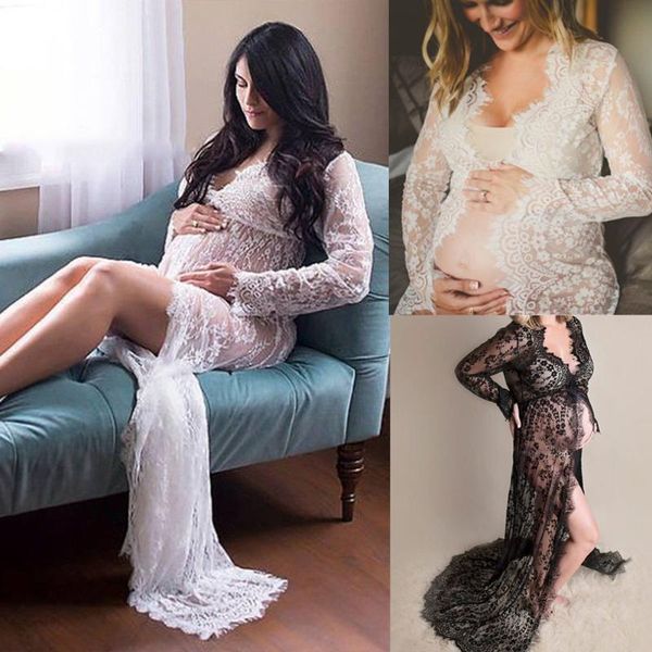 maternity dresses women lace v-neck maxi dress long sleeve pregnant pography po props clothes, White
maternity dresses women lace v-neck maxi dress long sleeve pregnant pography po props clothes, White