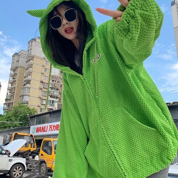 women's jackets wakuta 2021 ins streetwear sweet cool oversized zipper and coats y2k girls casual loose long sleeve hooded coat fall, Black;brown
women's jackets wakuta 2021 ins streetwear sweet cool oversized zipper and coats y2k girls casual loose long sleeve hooded coat fall, Black;brown