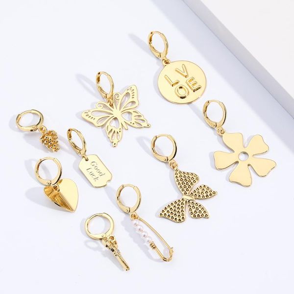 hoop & huggie butterfly earrings for women fashion heart plant animals dangle charms korean 2021 ladies copper, Golden;silver
hoop & huggie butterfly earrings for women fashion heart plant animals dangle charms korean 2021 ladies copper, Golden;silver