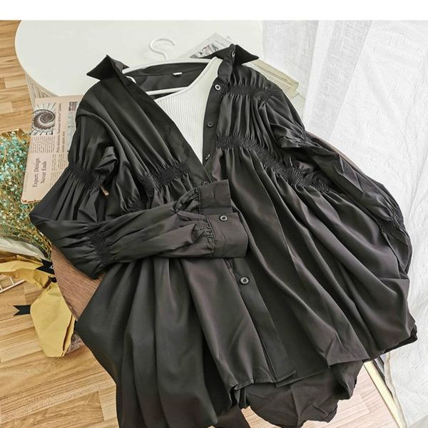 women's tracksuits casual chic ladies two piece set turn-down collar loose puff sleeve single breasted shirt + camis suit women, Gray
women's tracksuits casual chic ladies two piece set turn-down collar loose puff sleeve single breasted shirt + camis suit women, Gray