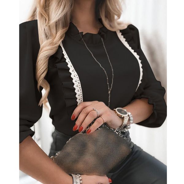 cute style shirt ladies solid color long-sleeved blouse lotus leaf collar office blouses spring autumn casual shirts 210515, White
cute style shirt ladies solid color long-sleeved blouse lotus leaf collar office blouses spring autumn casual shirts 210515, White