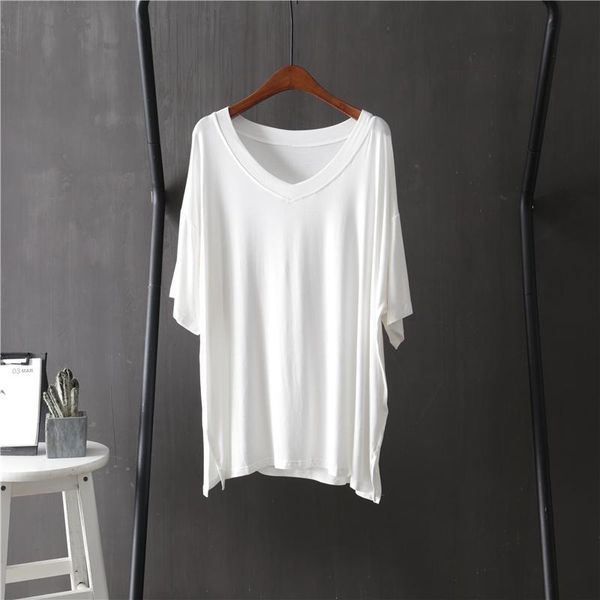 oversized loose modal women t-shirts 2021 summer v-neck short-sleeved solid casual all match female pulls tees outwear women's t-shirt, White
oversized loose modal women t-shirts 2021 summer v-neck short-sleeved solid casual all match female pulls tees outwear women's t-shirt, White