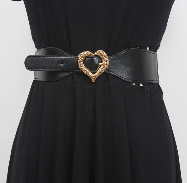 women's runway fashion heart buckle pu leather cummerbunds female dress corsets waistband belts decoration wide belt r899, Black;brown
women's runway fashion heart buckle pu leather cummerbunds female dress corsets waistband belts decoration wide belt r899, Black;brown