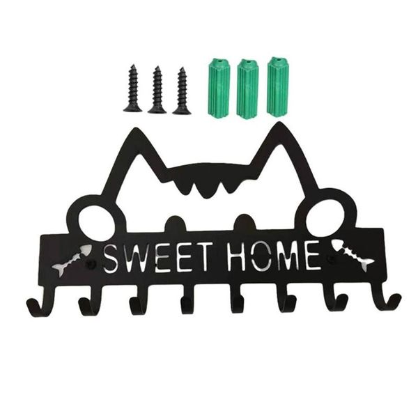 hooks & rails key holder for wall mount cat sweet home decorative 8 hook rack metal hanger front door kitchen bathroom clothes hat organizer
hooks & rails key holder for wall mount cat sweet home decorative 8 hook rack metal hanger front door kitchen bathroom clothes hat organizer
