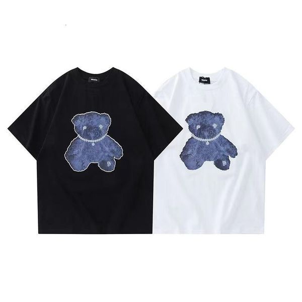 chao brand we11done huang ng's same reflective pearl chain bear print short sleeve t-shirt for men and women korean version, White;black
chao brand we11done huang ng's same reflective pearl chain bear print short sleeve t-shirt for men and women korean version, White;black