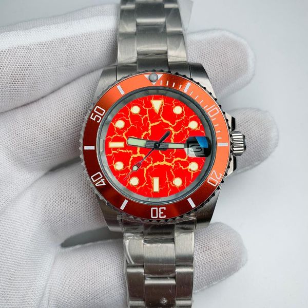 wristwatches automatic watch japanese nh35 movement automatische mechanische uhr c3 green luminous sapphire crystal orange burst crack dial, Slivery;brown
wristwatches automatic watch japanese nh35 movement automatische mechanische uhr c3 green luminous sapphire crystal orange burst crack dial, Slivery;brown