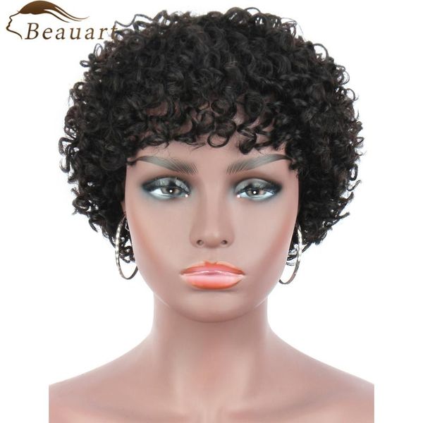 lace wigs beauart 100% remy human hair afro short kinky curly for black women brazilian with bangs, Black;brown
lace wigs beauart 100% remy human hair afro short kinky curly for black women brazilian with bangs, Black;brown