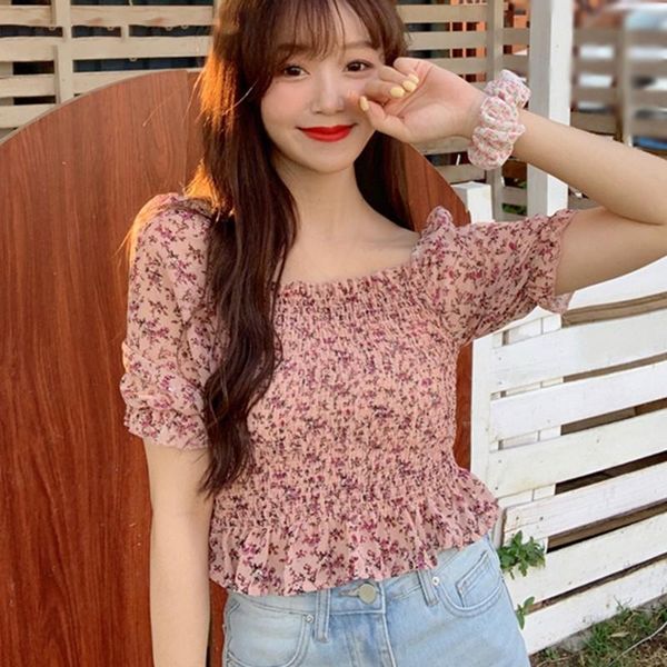 women's blouses & shirts jlong floral print chiffon blouse summer ladies short sleeve shirt sweet, White
women's blouses & shirts jlong floral print chiffon blouse summer ladies short sleeve shirt sweet, White