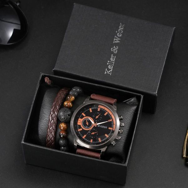 wristwatches luxury black watch men's bracelet set quartz clock gifts for son elastic hand chain father's day gift, Slivery;brown
wristwatches luxury black watch men's bracelet set quartz clock gifts for son elastic hand chain father's day gift, Slivery;brown