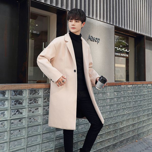 men's wool & blends british wool style trench coat solid casual men jacket male winter streetwear a button dlrp, Black
men's wool & blends british wool style trench coat solid casual men jacket male winter streetwear a button dlrp, Black