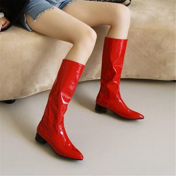 boots pxelena 5 candy color patent leather women mid calf low heels slip on comfort office lady daily shoes plus size 34-43 blue, Black
boots pxelena 5 candy color patent leather women mid calf low heels slip on comfort office lady daily shoes plus size 34-43 blue, Black