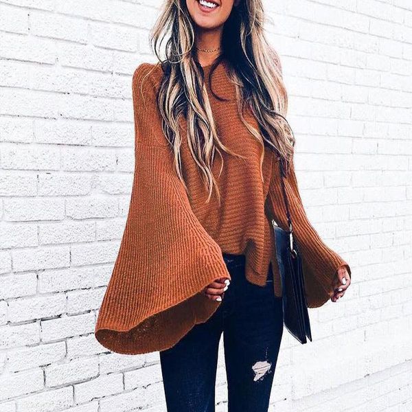women's sweaters winter loose trumpet sleeve bat pollover sweater women solid color long casual knitting sweater2c0293, White;black
women's sweaters winter loose trumpet sleeve bat pollover sweater women solid color long casual knitting sweater2c0293, White;black