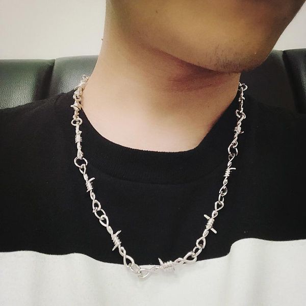 men's punk iron thorn metal necklace design feeling chain multi purpose pants bracelet jewelry gift chains, Silver
men's punk iron thorn metal necklace design feeling chain multi purpose pants bracelet jewelry gift chains, Silver