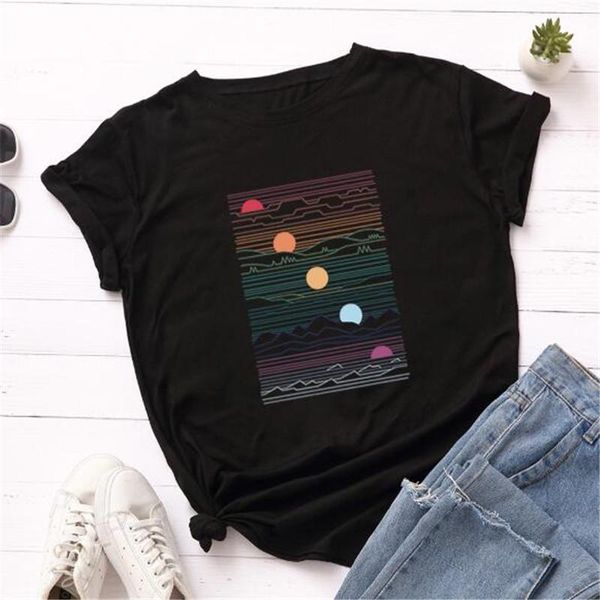 women's t-shirt summer women plus size s-5xl cotton sunrise graphic print female short sleeve tshirts casual fashion basic te, White
women's t-shirt summer women plus size s-5xl cotton sunrise graphic print female short sleeve tshirts casual fashion basic te, White