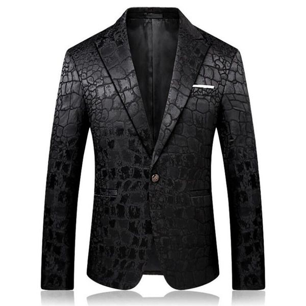 men's suits & blazers 2021 spring autumn jacket trend male quality fashion casual jacquard social contact blazer men costume 9006, White;black
men's suits & blazers 2021 spring autumn jacket trend male quality fashion casual jacquard social contact blazer men costume 9006, White;black