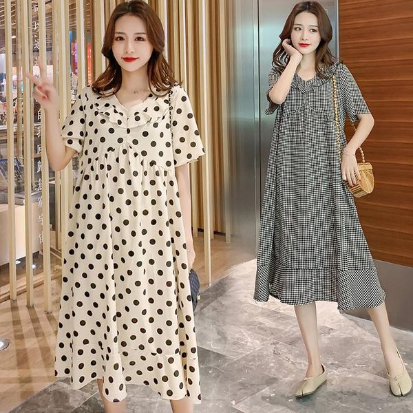 3432# maternity clothes summer dot printing loose plus size chiffon stylish dress pregnant women pregnancy dresses, White
3432# maternity clothes summer dot printing loose plus size chiffon stylish dress pregnant women pregnancy dresses, White