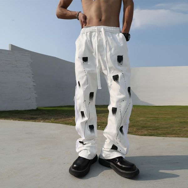 men's pants men straight personality graffiti printing design spring and autumn hip hop street youth loose large, Black
men's pants men straight personality graffiti printing design spring and autumn hip hop street youth loose large, Black