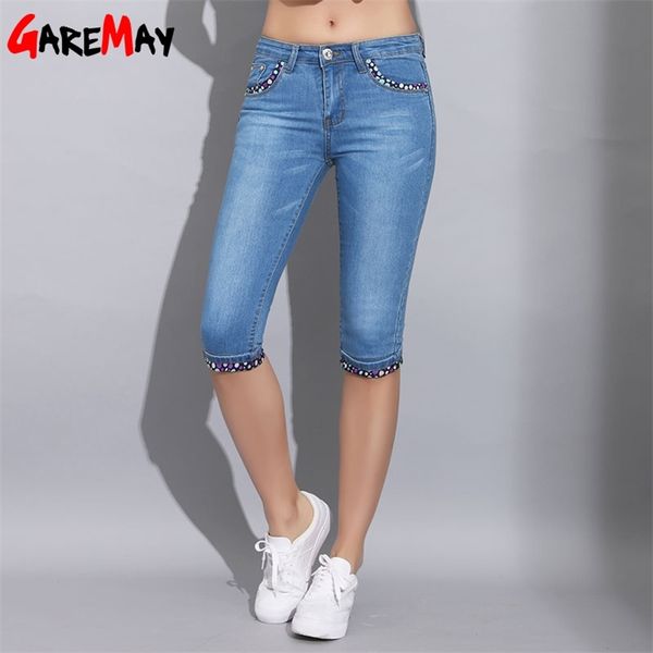 skinny capris jeans woman summer blue denim knee length women's polka dot pants capri for women jean femme 210428
skinny capris jeans woman summer blue denim knee length women's polka dot pants capri for women jean femme 210428