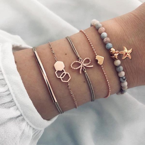 link, chain bohemian gold color alloy heart geometric leaves bowknot beaded starfish pendant multi-layer bracelet women drop, Black
link, chain bohemian gold color alloy heart geometric leaves bowknot beaded starfish pendant multi-layer bracelet women drop, Black