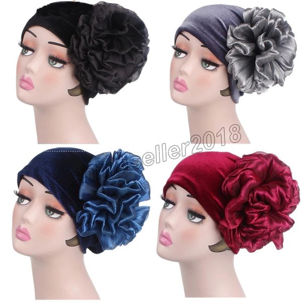 women large flower velvet headscarf chemotherapy cap western style ruffle cancer chemo hat beanie scarf turban wrap hedging cap, Blue;gray
women large flower velvet headscarf chemotherapy cap western style ruffle cancer chemo hat beanie scarf turban wrap hedging cap, Blue;gray