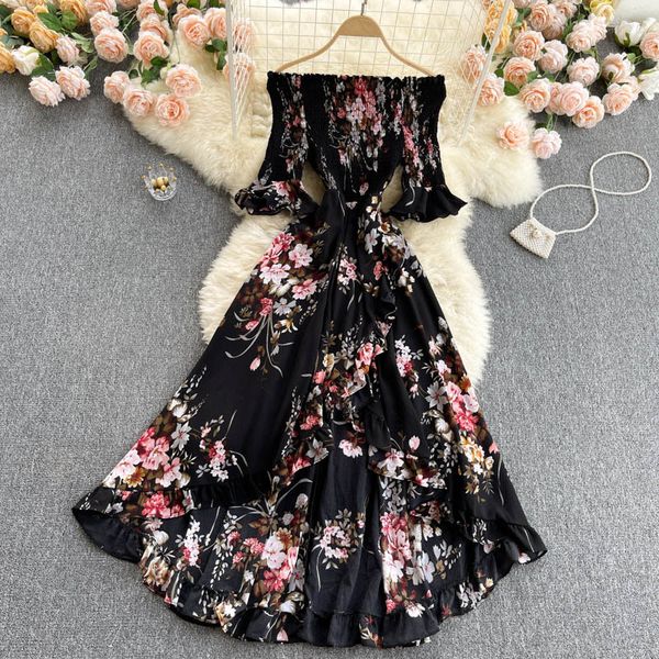 casual dresses one-line neck strapless flared sleeve elastic slim mid-length irregular holiday dress female summer beach skirt fv3, Black;gray
casual dresses one-line neck strapless flared sleeve elastic slim mid-length irregular holiday dress female summer beach skirt fv3, Black;gray