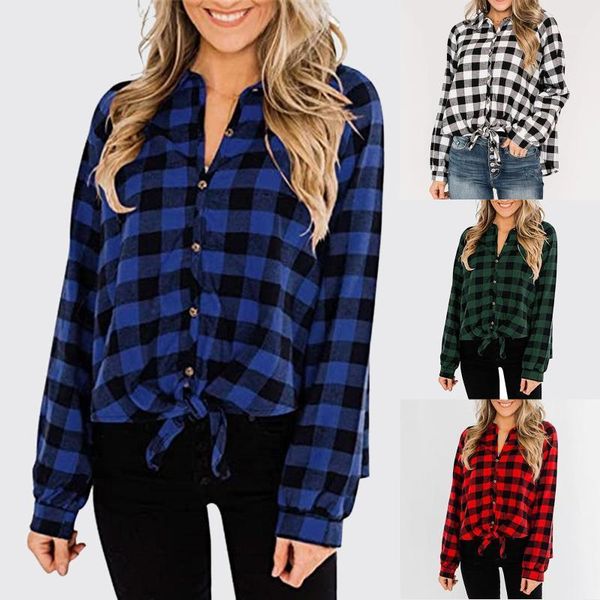women's blouses & shirts women blouse long sleeve casual plaid tunic womens red green 2021, White
women's blouses & shirts women blouse long sleeve casual plaid tunic womens red green 2021, White