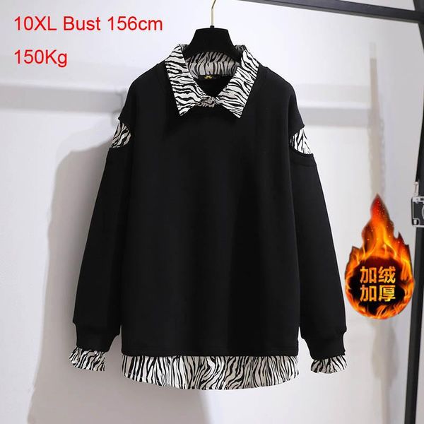 women's hoodies & sweatshirts 150kg plus size autumn winter velvet thick bust 156cm 6xl 7xl 8xl 9xl 10xl design sense fake two-piece to, Black
women's hoodies & sweatshirts 150kg plus size autumn winter velvet thick bust 156cm 6xl 7xl 8xl 9xl 10xl design sense fake two-piece to, Black