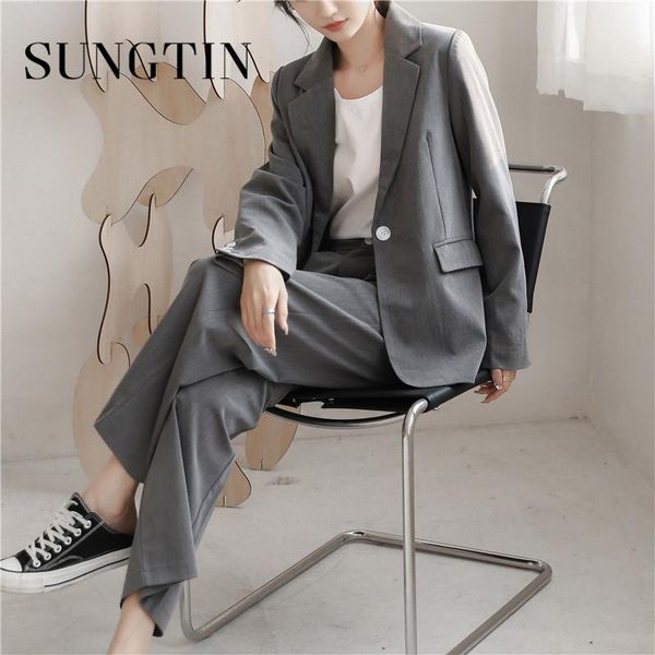 sungtin office lady women casual suit work blazer 2 piece set spring female suits sets business pants women's two, White
sungtin office lady women casual suit work blazer 2 piece set spring female suits sets business pants women's two, White