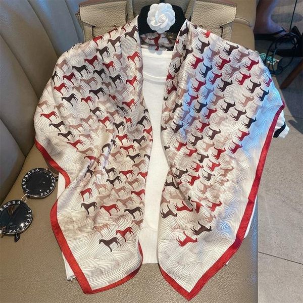 scarves mulberry silk scarf fashion horses pattern women's shawl 90*90cm decorative square 2021, Blue;gray
scarves mulberry silk scarf fashion horses pattern women's shawl 90*90cm decorative square 2021, Blue;gray