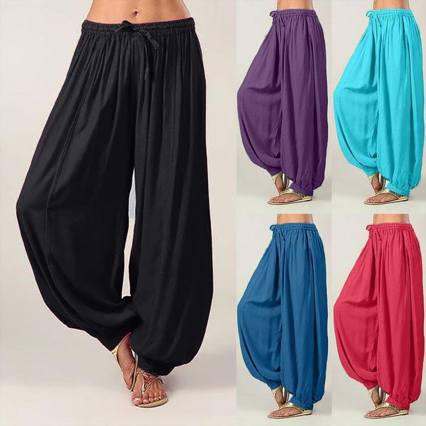 fashion bohemian loose trousers women pants plus size solid color casual harem hip, Black;white
fashion bohemian loose trousers women pants plus size solid color casual harem hip, Black;white