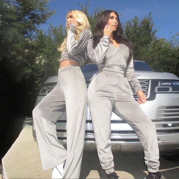 net tracksuits clothing women's red fashion sports leisure autumn and winter two piece velvet suit for women, Gray
net tracksuits clothing women's red fashion sports leisure autumn and winter two piece velvet suit for women, Gray