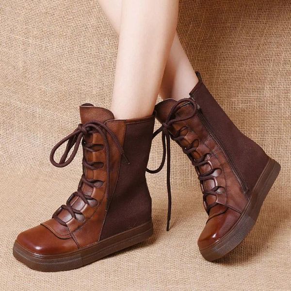 leather boots women's autumn british style flat retro square toe soft bottom short, Black
leather boots women's autumn british style flat retro square toe soft bottom short, Black