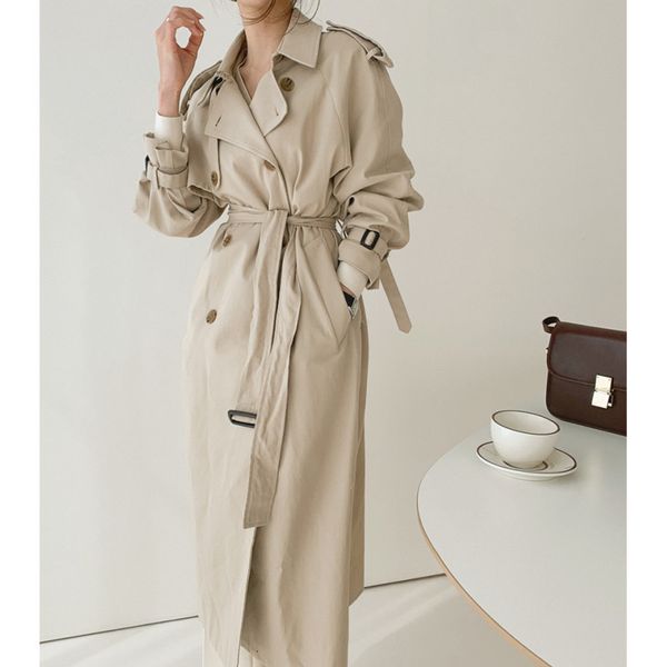 women's trench coats 2021 fashion casual double windbreaker breasted simple classic long autumn winter coat with belt chic female, Tan;black
women's trench coats 2021 fashion casual double windbreaker breasted simple classic long autumn winter coat with belt chic female, Tan;black