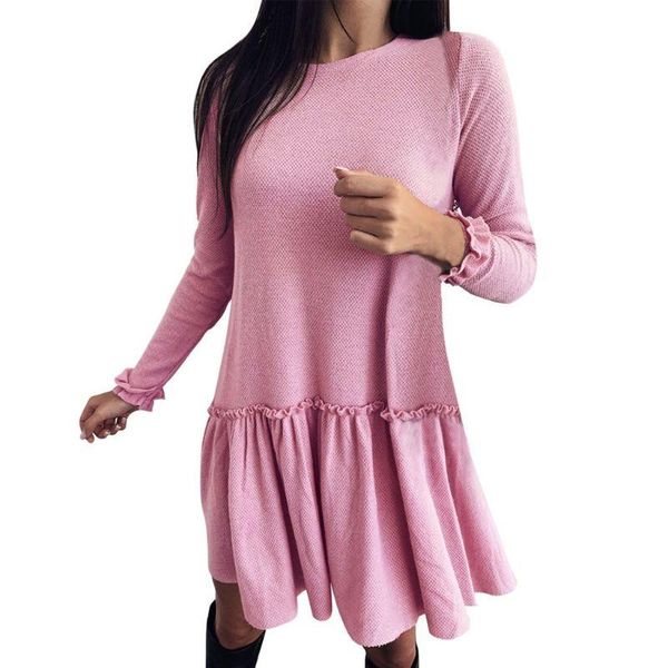 women long sleeve pleated swing mini dress o-neck ruffles solid loose streetwear mxma casual dresses, Black;gray
women long sleeve pleated swing mini dress o-neck ruffles solid loose streetwear mxma casual dresses, Black;gray