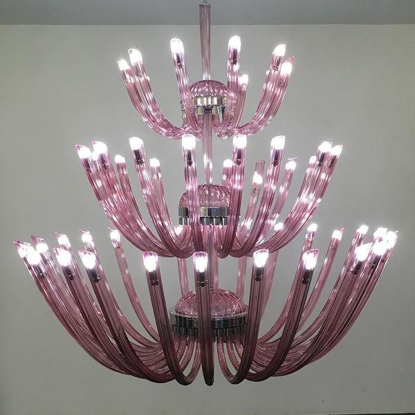 chandeliers purple glass chandelier large project for villa staircase hall lighting club engineering