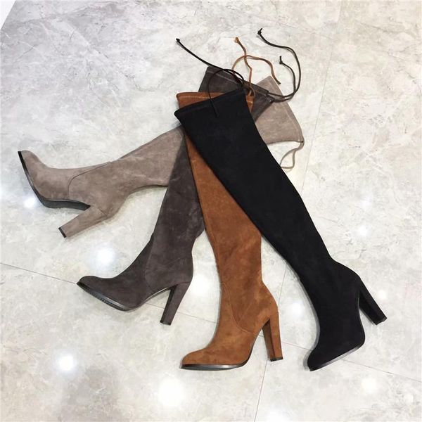boots women shoes over knee high elastic suede genuine leather female shoe heel round toe autumn winter, Black
boots women shoes over knee high elastic suede genuine leather female shoe heel round toe autumn winter, Black