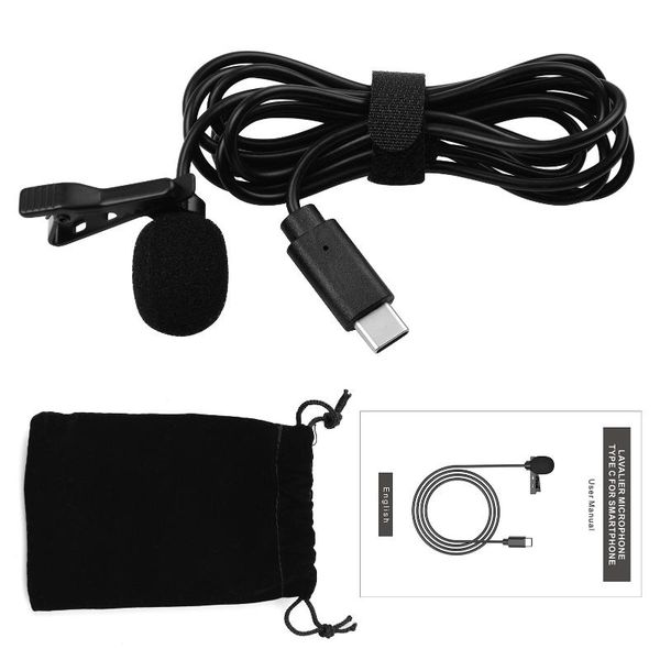 lavalier lapel mini microphone clip omnidirectional mic single head 1.5m/4.9ft cable with carrying pouch usb type-c interface microphones
lavalier lapel mini microphone clip omnidirectional mic single head 1.5m/4.9ft cable with carrying pouch usb type-c interface microphones
