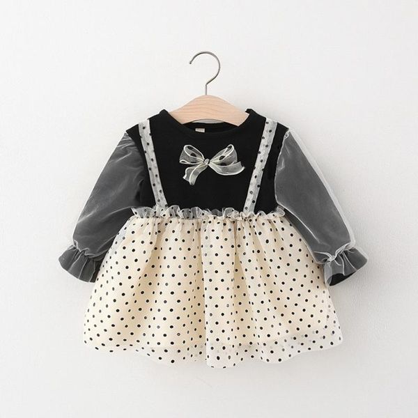 girl's dresses sweet 2021 autumn girls kids princess dress long sleeve children baby infants bow dot mesh patchwork vestidos s12721, Red;yellow
girl's dresses sweet 2021 autumn girls kids princess dress long sleeve children baby infants bow dot mesh patchwork vestidos s12721, Red;yellow