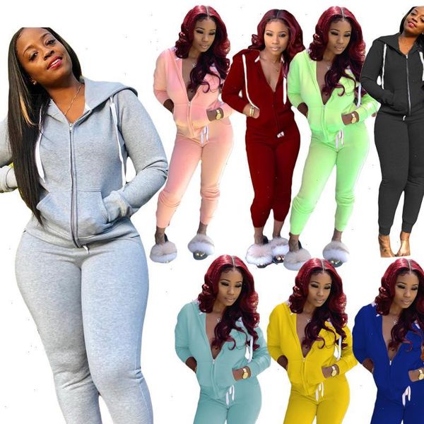 women tracksuits spring suit tracksuit solid color sportwear long sleeve hooded zipper two pieces set coat pants outfit clubwear, Gray
women tracksuits spring suit tracksuit solid color sportwear long sleeve hooded zipper two pieces set coat pants outfit clubwear, Gray