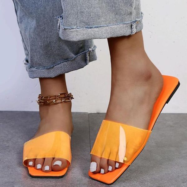 slippers 2021 summer cool and comfortable transparent plastic flat with square toe women's sandals, Black
slippers 2021 summer cool and comfortable transparent plastic flat with square toe women's sandals, Black
