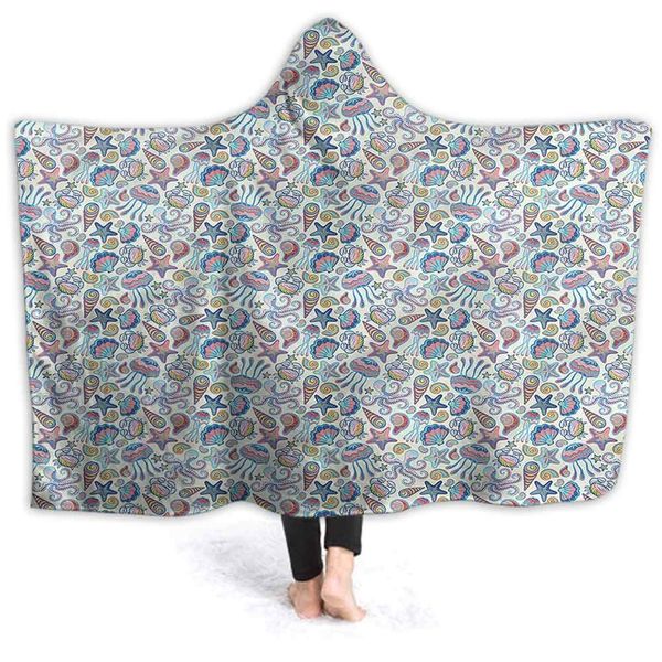 Kids Hooded Blanket Sea Animal Deluxe Fleece Blanket Hooded Throw Aquatic Life Artwork Blanket for Office Cape Snuggle 80"x60"
Kids Hooded Blanket Sea Animal Deluxe Fleece Blanket Hooded Throw Aquatic Life Artwork Blanket for Office Cape Snuggle 80"x60"