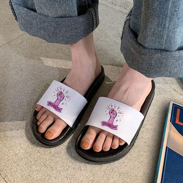 slippers feminism pattern 2021 women outdoor gift for female summer beach fashion open toe comfortable non-slip shoes, Black
slippers feminism pattern 2021 women outdoor gift for female summer beach fashion open toe comfortable non-slip shoes, Black