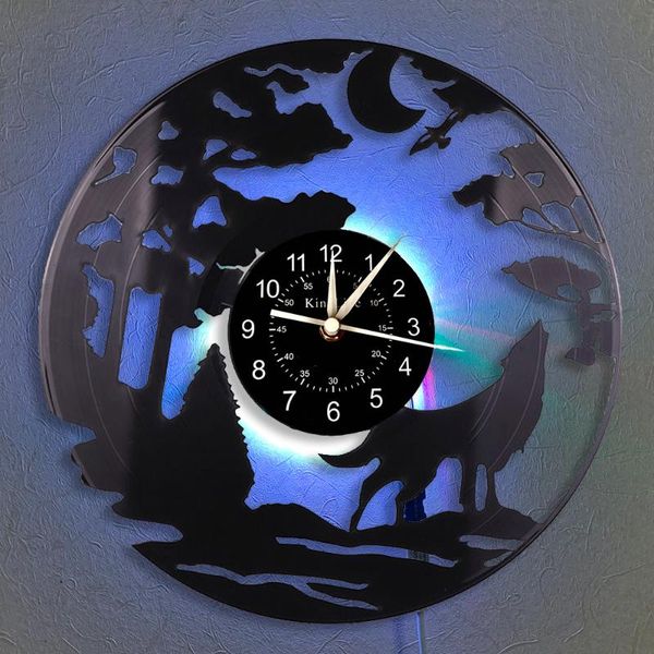 wall clocks wild wolf clock record led | home decor gifts for kids and friends 7 color luminous clock.
wall clocks wild wolf clock record led | home decor gifts for kids and friends 7 color luminous clock.