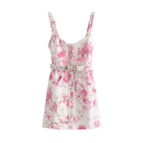 vintage chic pink floral print hook button dress women sweet square collar sling mini dresses 210520, Black;gray
vintage chic pink floral print hook button dress women sweet square collar sling mini dresses 210520, Black;gray