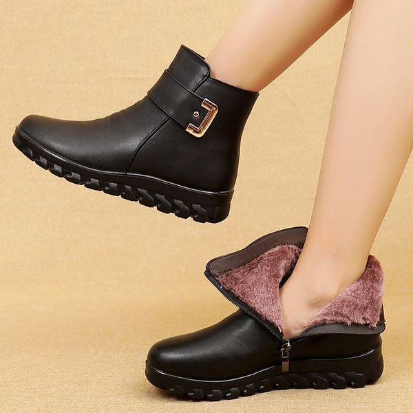 boots 2021 women snow warm short fur plush winter platform side zip shoes female comfort metal decoration ankle, Black
boots 2021 women snow warm short fur plush winter platform side zip shoes female comfort metal decoration ankle, Black